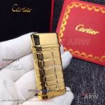 ARW 1:1 Perfect Replica 2019 New Style Cartier Classic Fusion Yellow Gold Plaid Lighter Cartier Gold Jet Lighter